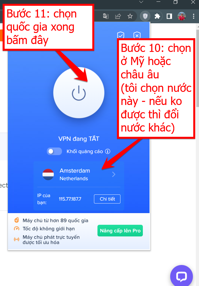 Cài Free VPN VeePN vào Chrome để đăng ký ChatGPT